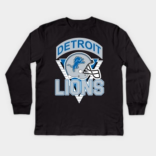 Vintage Retro Detroit Lions Kids Long Sleeve T-Shirt